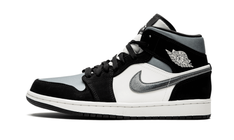 Air Jordan 1 Mid Satin Gray Toe Addict Sneakers