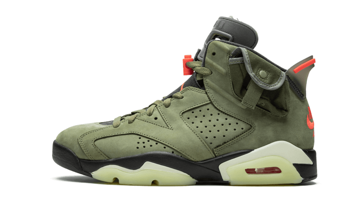 Air Jordan 6 Travis Scott Medium Olive Addict Sneakers