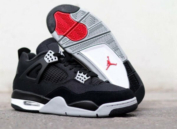 Air Jordan 4 Black Canvas and Light Steel - Addict Sneakers