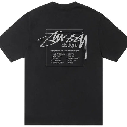 Stussy T Shirt Modern Age Pigment Dyed Natural Black