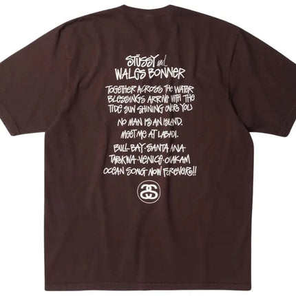 Stussy x Wales Bonner T Shirt Ocean Song Brown