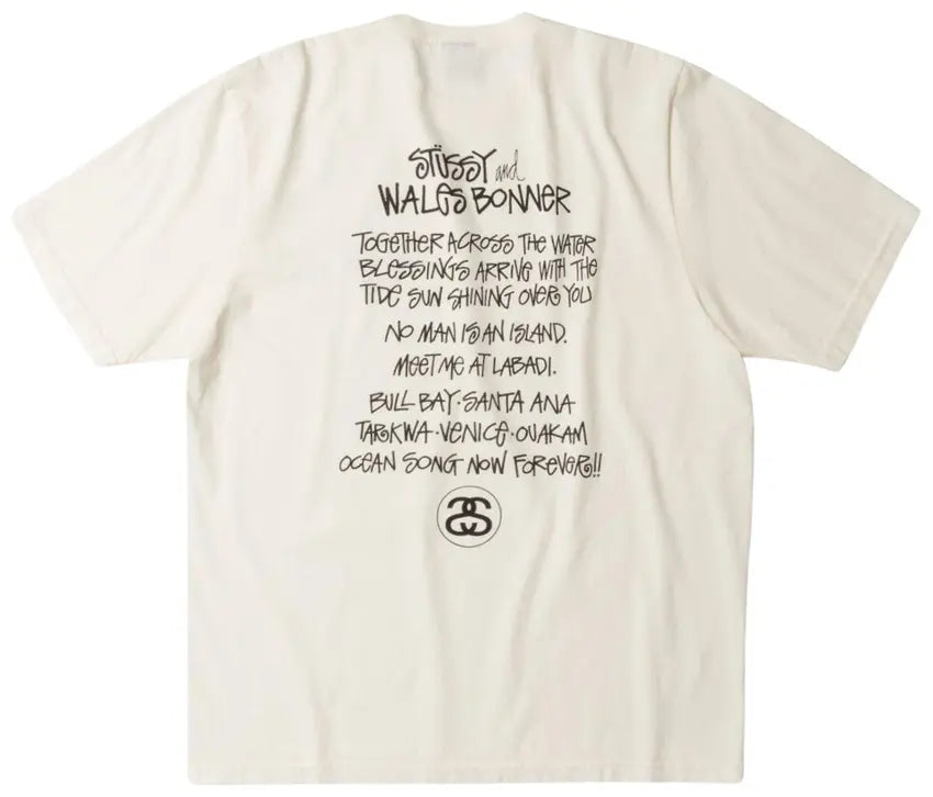 Stussy x Wales Bonner T Shirt Ocean Song Ivory