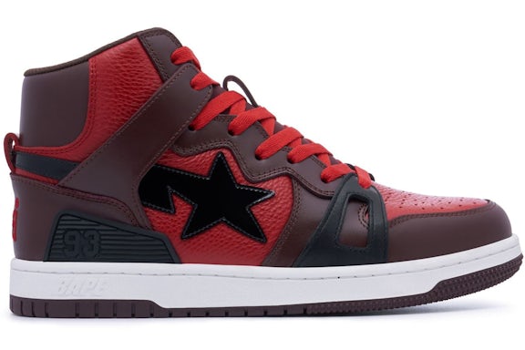 A Bathing Ape Bape Sta 93 Hi Red Burgundy