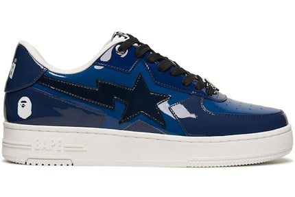 A Bathing Ape Bape Sta Icon Low Navy Blue Patent