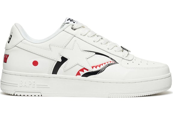 A Bathing Ape Bape Sta Low Shark Pack White