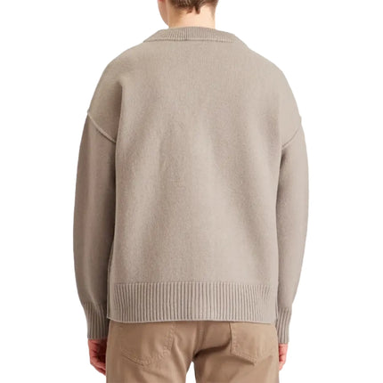 Back view of Ami Paris Ami De Coeur ADC Beige White Cardigan