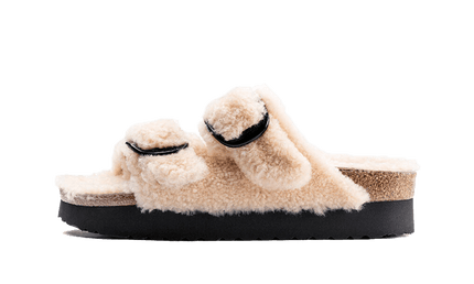 Birkenstock Arizona Big Buckle Shearling Teddy Eggshell