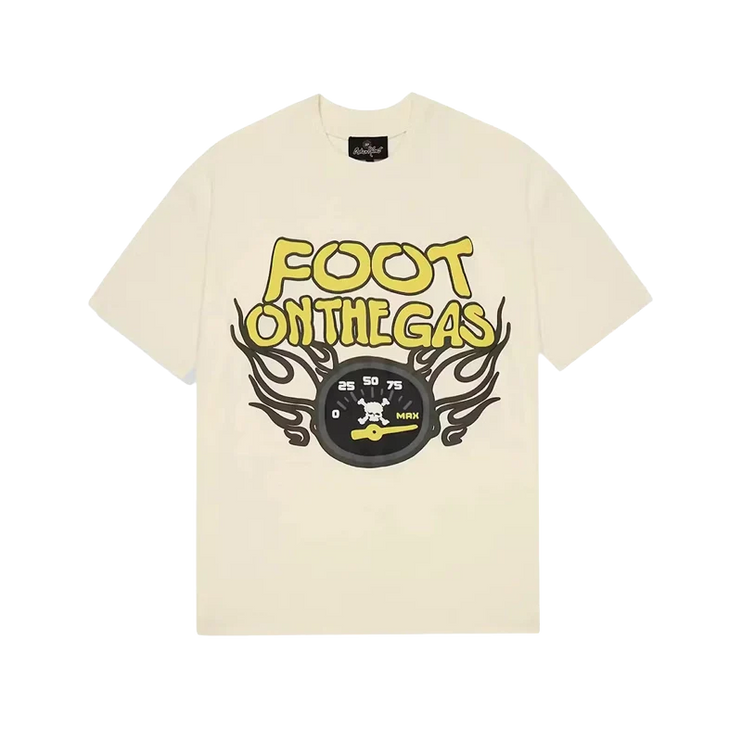 Foot On The Gas T-Shirt Vanilla White