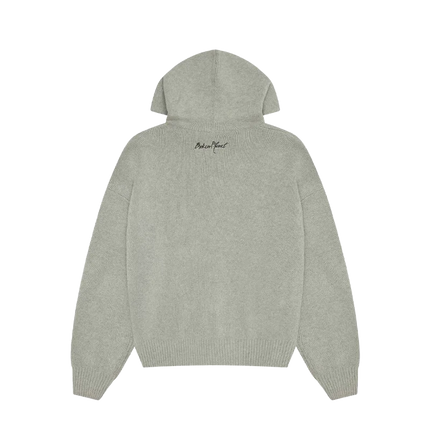 Sun Logo Knit Zip-Up Hoodie Heather Grey