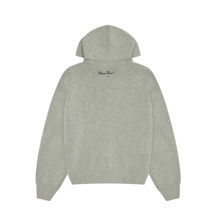 Sun Logo Knit Zip-Up Hoodie Heather Grey