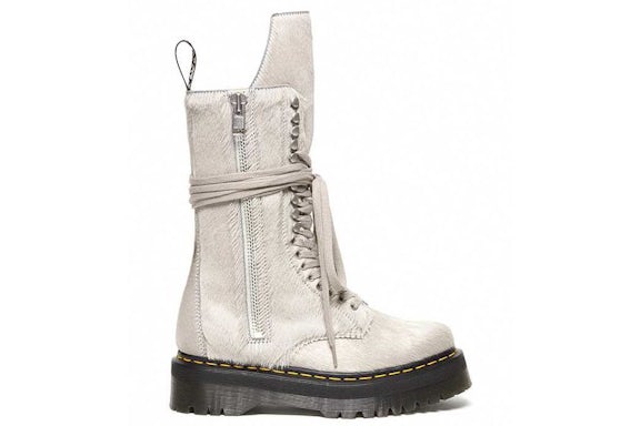 Dr. Martens 1918 Ro Hair On Lace Up Strobe Calf Length Platform Boot Rick Owens