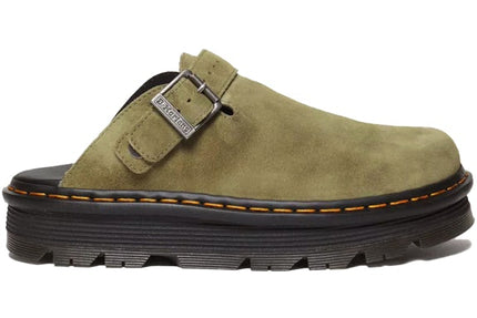 Dr. Martens Zebzag Suede Slingback Platform Mule Muted Olive