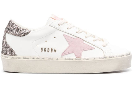 Golden Goose Hi Star White Antique Pink Glitter (Women's)