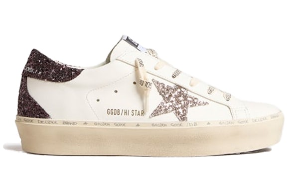 Golden Goose Hi-Star White Silver Grey Glitter (Women's)