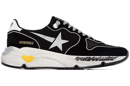 Golden Goose Running Sole Suede Hand-Painted Black Silver White