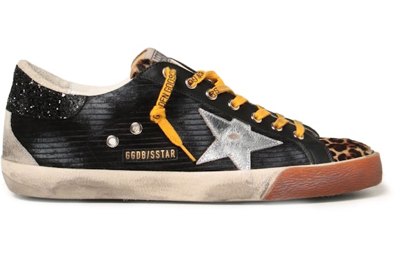 Golden Goose Super Star Corduroy Black Beige Silver Ice