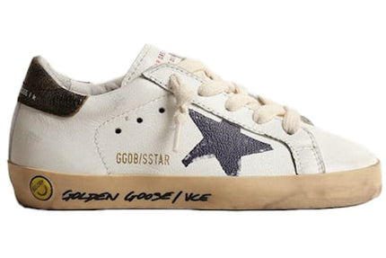 Golden Goose Super-Star Printed Star White Black (Young)