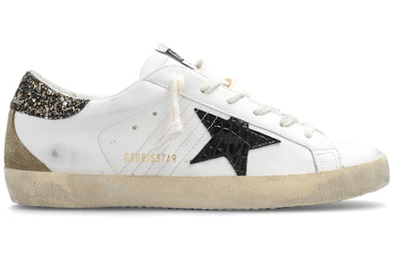 Golden Goose Super-Star White Black Croc Glitter (Women's)