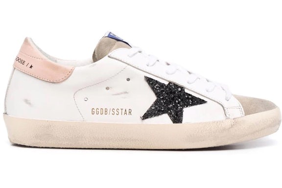 Golden Goose Super-Star White Black Glitter (Women's)