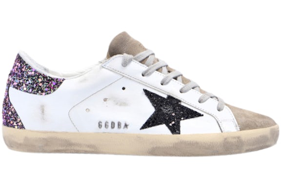 Golden Goose Super-Star White Black Multi Glitter (Women's)