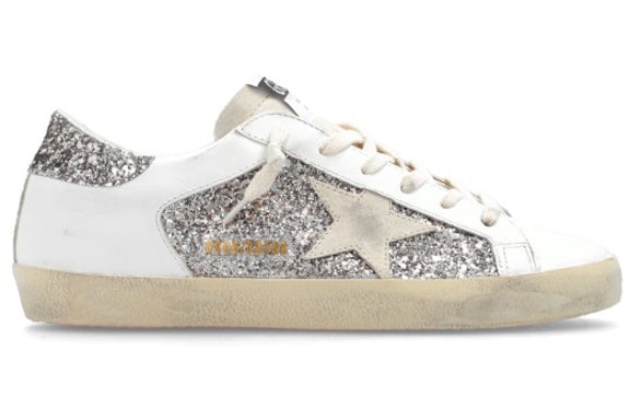 Golden Goose Super-Star White Double Silver Glitter (Women's)