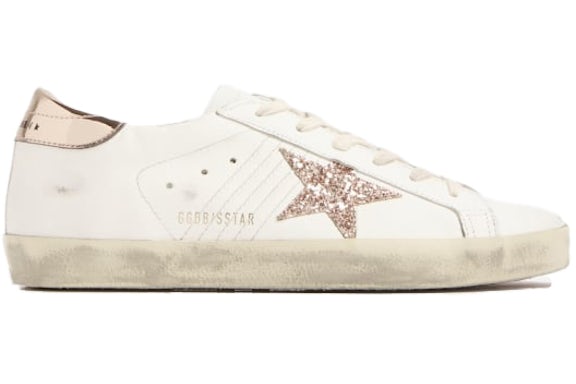 Golden Goose Super-Star White Rose Gold Glitter (Women's)