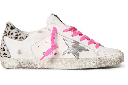 Golden Goose Super Star White Silver Pink Leopard Print (Women's)