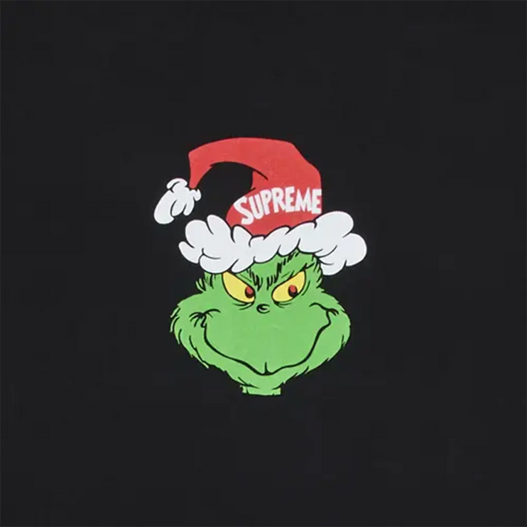 Logo view of Supreme Grinch T Shirt Black