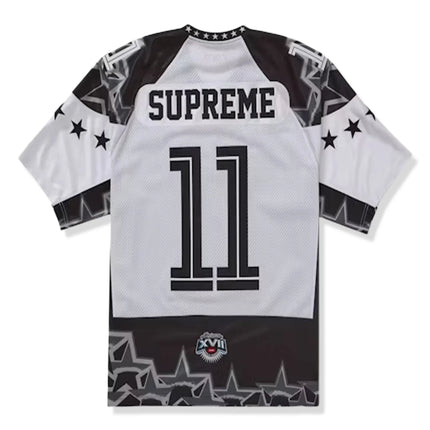 Back view of Supreme Stars Football Jersey Black