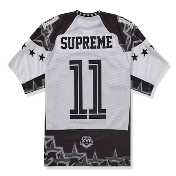 Back view of Supreme Stars Football Jersey Black