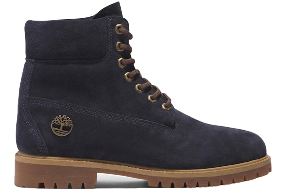 Timberland Heritage 6 Inch Lace Up Waterproof Dark Blue Suede