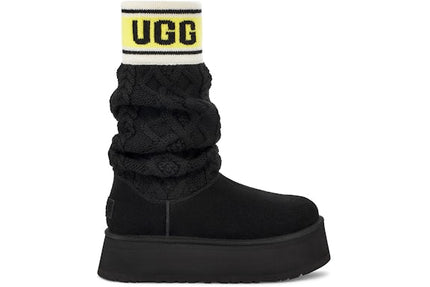 UGG Classic Sweater Letter Boot Black (Women's)