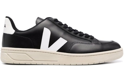 Veja V-12 Leather Black White