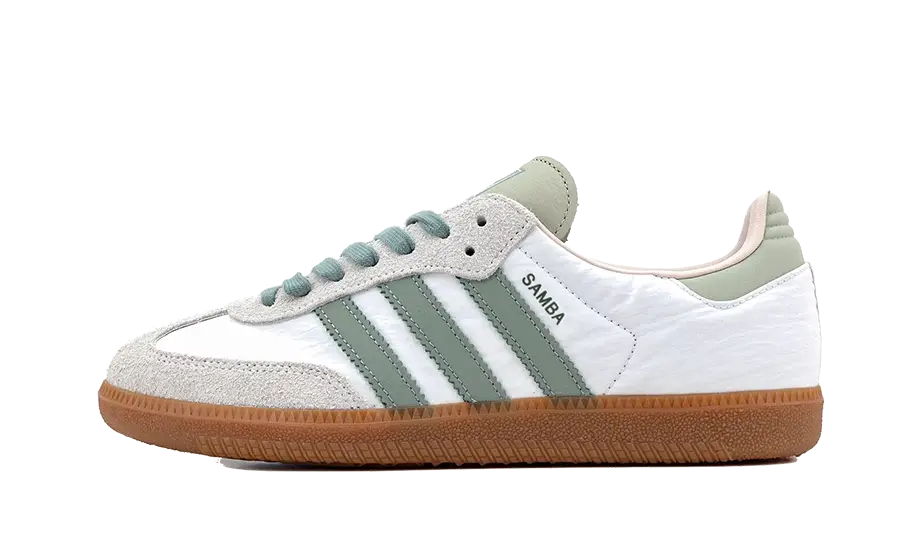 Adidas Samba OG  Cloud White Silver Green