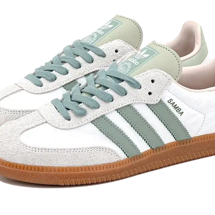 Adidas Samba OG  Cloud White Silver Green