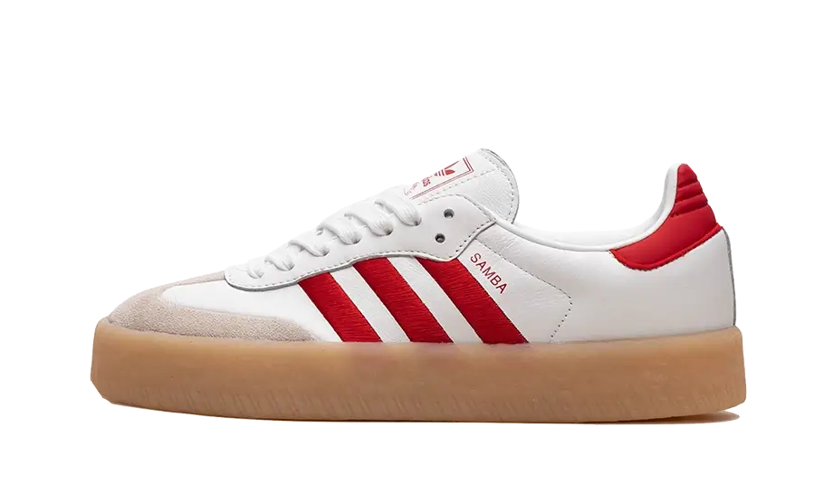 Adidas Sambae White Better Scarlet Gum Addict Sneakers