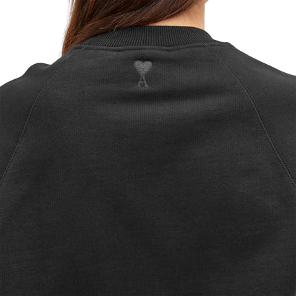 Model back view of Ami Paris Ami Alexandre Mattiussi Black Sweatshirt USW024747001