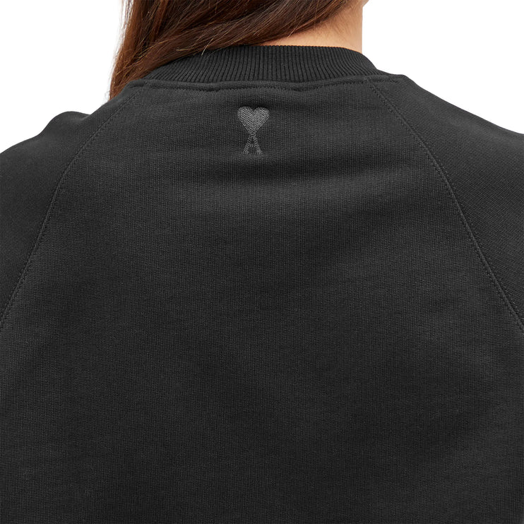Model back view of Ami Paris Ami Alexandre Mattiussi Black Sweatshirt USW024747001