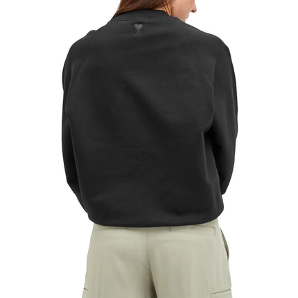 Model back view of Ami Paris Ami Alexandre Mattiussi Black Sweatshirt USW024747001