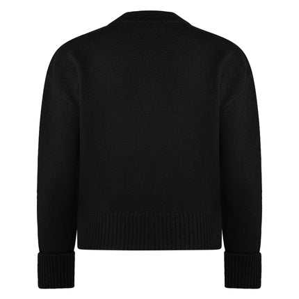 Back view of Ami Paris Ami De Coeur Black Red Cardigan