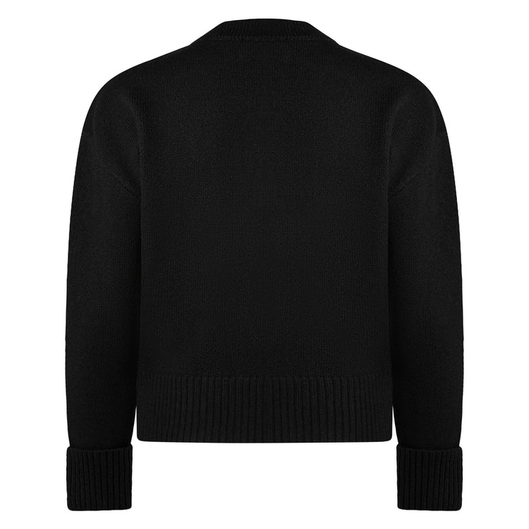 Back view of Ami Paris Ami De Coeur Black Red Cardigan