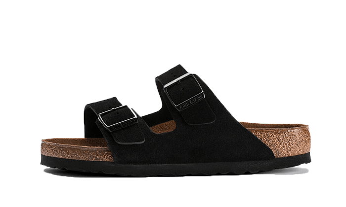 Birkenstock Arizona Suede Leather Soft Footbed Black