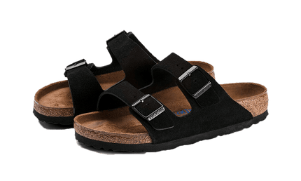 Birkenstock Arizona Suede Leather Soft Footbed Black