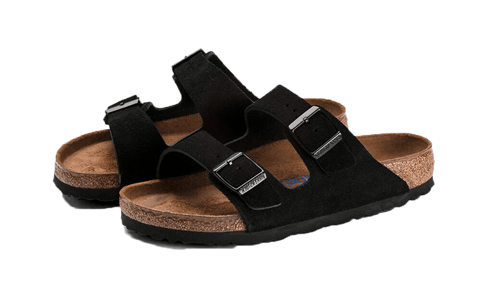 Birkenstock Arizona Suede Leather Soft Footbed Black