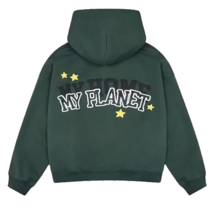 Broken Planet My Planet Zip Up Hoodie Green