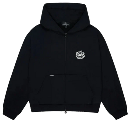 Broken Planet Sun Zip-Up Hoodie Midnight Black