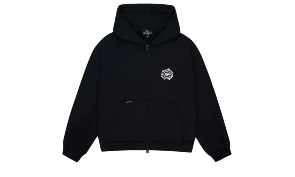Broken Planet Sun Zip-Up Hoodie Midnight Black