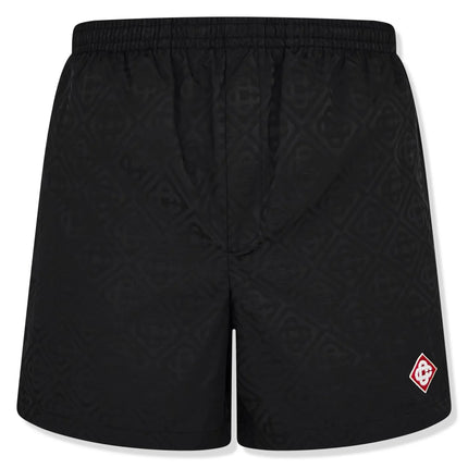 Front view of Casablanca Casa Jacquard Black Swim Shorts