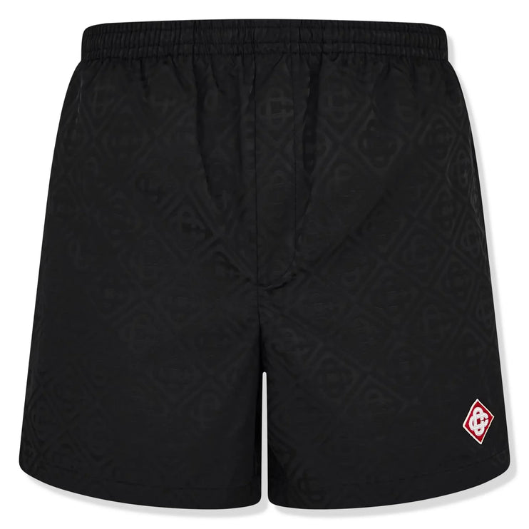 Front view of Casablanca Casa Jacquard Black Swim Shorts