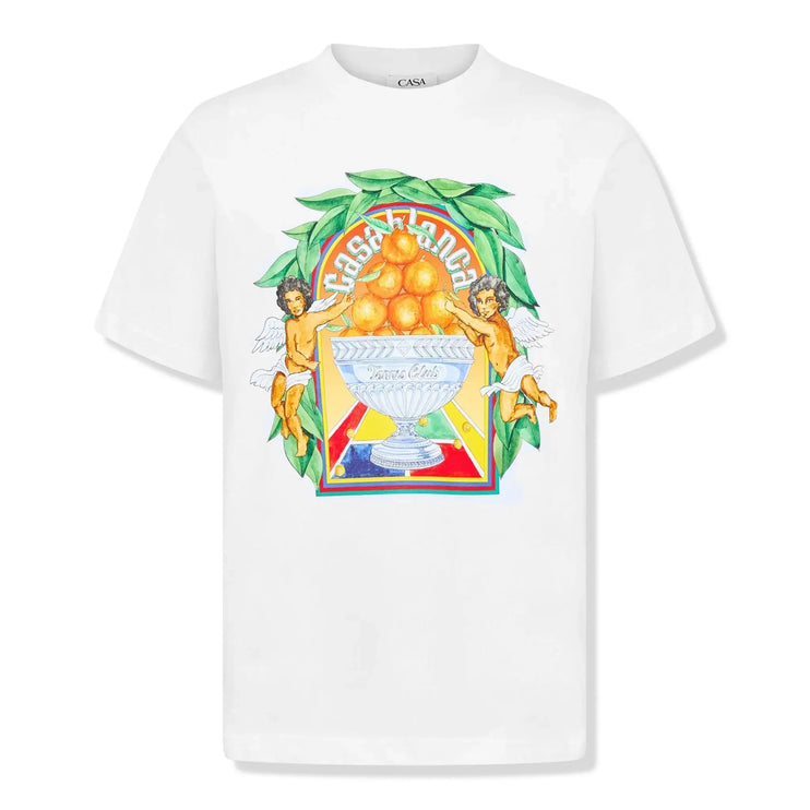 Front view of Casablanca Casa Triomphe White T Shirt 